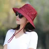 Brede rand hoeden unisex zomer zonnebrand emmer dames uv bescherming
