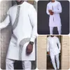 Dans Dashiki African Imprimé blanc ethnique pour hommes de 2 pièces 2 pièces Tradition de vêtements pour hommes pour hommes pour hommes 240328