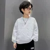 男の子のスウェットシャツ春秋の子供レター印刷コットンプルオーバーティーンエイジトップトップス長袖Tシャツ服8 10 12 13 14年240323