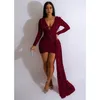 Abiti casual abiti da sera di paillettes brillanti di lusso Short Woman Woman Elegant Mini Long Sleeve Cink BodyCon BodyCon Birthday Clubwear sexy