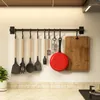 Kök förvaring hängande rack vattentät aluminiumlegering väggmonterad hål gratis installation matlagningsverktyg stång