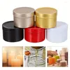 Candle Holders 5pcs Metal Tins Scented Cups Christmas Jar Tea MetalStorage Aesthetic Room Decor Home Space SavingO