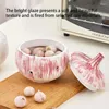 Storage Bottles Garlic Keeper Container Ceramic Jar Vent Design Kitchen Saver With Lid For Farmhouse