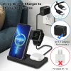 Laddare 15W 3 I 1 Fast Charging Qi Wireless Charger Stand för iPhone 14 13 12 11 XS XR X 8 Apple Watch 7 6 SE Airpods Pro Dock Station