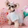 Gonna di abbigliamento per cani Bella pesca per animali domestici Cucciolo principessa Bling Birthday Celebrate Abito Pretty vestiti