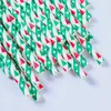 Party Decoration 25pcs Christmas Paper Straws Snowflake Drinking Straw Decorations For Home Xmas Happy Year 2024 Noel Supply