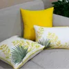 Kuddeblad broderi kuddar gul fodral blå dekorativ täckning för soffa 45x45 vardagsrumsstol heminredning