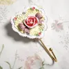 2024 Home Decorative Wall Rack Hook Up Crochet serviette Crochet Fleur Fleur en forme d'or Résine Silt Rack Mur Mur