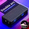 Windproect Double AARC Pulse LED Display Power USB uppladdningsbar ljusare bärbar kreativ personlig smart chip -mäns gåvor