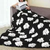 Dekens Cartoon Hippo Soft Fleece Throwd Deken Warm en gezellig voor alle seizoenen comfortabele microveiber bank sofa bed 40 "x30"