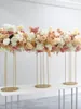 Party Decoration 10st) Round Metal Gold Flower Stand Centerpiece For Wedding