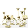 Titulares de vela Flower Metal Metal Table Stand Stand Candlestick Romantic Wedding Party Home Dinning Decoration