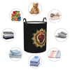 Çamaşır çantaları İsa'nın Kutsal Kalbi Katolik Sepeti Katlanabilir Hıristiyan İnanç Giysileri Bebek Çocuk Oyuncakları Depolama Kutusu için Engel