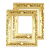 Frames 2 Pcs House Model Supplies Plastic Miniature Toy Gold Picture Adorable Furniture Abs Landscaping Decor Child