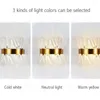 Lámpara de pared Cristal LED avanzado moderno con luz de 3 tonos para iluminación doméstica