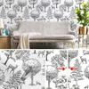 Wallpapers retro zwarte bomen schil en stok wallpaper waterdicht bos huisdecoratie zelfklevend contactpapier voor woonkamer