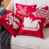 Pillow Christmas Decorative Throw Case 45x45cm couvercle de canapé embroriqué