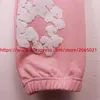 Erkek Hoodies Pembe Puf Baskı Kapok Hoodie Yüksek Kaliteli Altılar Tag ile kapüşonlu