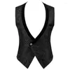 Men's Vests Gothic Men Vest Medieval Renaissance Short Halloween Costume V-neck Retro Cosplay Stage Waistcoat Party Victorian Cloth