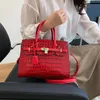 Crocodile Match Bright Leather Platinum Sac Femme 2024 Nouveau sac à bandoulière de mode de luxe de luxe