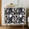 Wallpapers Black White Floral Leaf Peel And Stick Wallpaper Self Adhesive Removable Palm Leaves Contact Paper For Bedroom Walls Cabinet