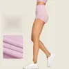 Peach -skinkor som lyfter Sports kvinnors veckade snäva shorts, snabb torkning av kondition, tre delar yogakort