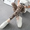 Kvinnors leggings hög midja djur tryckt mjuka stretchiga kvinnor sexig leopard tryck blyertsbyxor sport fitness yoga gym