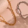 Łańcuchy Złoto srebrny kolor nieregularny płynny kształt papierowy klips wisiorek Chunky o łańcuch ścierny