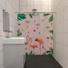 Rideaux de douche 180x180cm de salle de bain étanche en polyester rideau de rideau résistant perforé avec des crochets Flamingo Summer Fruit Modèle