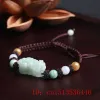 Bangen aangepaste natuurlijke jade smaragd pixiu armband verstelbare armband sieraden mode accessoires diy hand knopen vrouw amulet