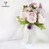 Bröllopsblommor Lovegrace Bride Bouquet Bridesmaid Holding Bouquets White Home Party Artificial Silk Peony Fake Flower Table Decorations