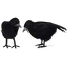 Décoration de fête ornements halloween home animal toys toys faux oiseau simulation noire modeme