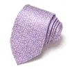Bow Ties Jedwabny krawat męski 7,5 cm niebieski krawat dla mężczyzn Paisley Floral Fit Plays Workplace Slim