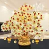 Fleurs décoratives en verre acrylique perle argent arbre bonesaï chambre décoration cadeau feng shui artisanat bricolage fait à la main pour la richesse avec pot