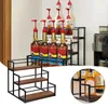 Armazenamento de cozinha Moderno de 3 camadas de vinhos tinto Rack de grande capacidade Exibição de garrafa Stand para desktop