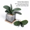 Decoratieve bloemen 10x kunstmatige planten bladeren phalaenopsis blad micro landschap bruiloft