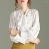 Blouses des femmes Elegant Female Long Slanches Lantern Sleeves Casual Women Shirts Tops Loose Solid Lady Spring Ladies Blusas