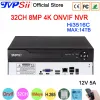 Kaydedici 12V 5A HI3536C XMEYE Gözetim Video Kaydedici Yüz Algılama H.265+ 8MP 4K 32CH 32 Kanal MAX 14TB ONVIF CCTV NVR DVR Sistemi