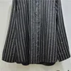 Kvinnors blusar Spring Stripe Diamond Fabric Heavy Industry Shirt Loose Blusa Feminina