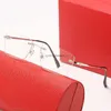 Nya Kajia Frameless Optical Glasses Frame Mens Square Solglasögon kvinnors mode mångsidig