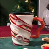 Tassen kreativer Chirstmas mit Deckel Paaren 3d Cartoon Spray Skulptur Keramik Wasser Milch Kaffeetassen Kinder Frühstücks Frühstück Tassen Geschenke