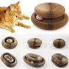 Magic Organ Foldable Cat Scratch Board Toy with Bell Cat Grinding Claw Cat Climbing Frame Round Corrugated Cats Interactive Toys 240403