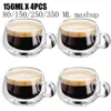 Transparent glass coffee cup milk whiskey tea beer double creative heat resistant cocktail Vodka wine mug Drinkware tumbler cups 240417