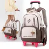 Sacs d'école chariot pour filles mochilas para estudiantes cartables roulants scolaires remplissent les femmes de voyage pack