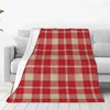 Cobertores Verificação de Natal Plaid Blanket Decoration Decoration Multifunction Lugar Thin Throw for Bed Travel Rug Piece