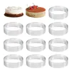 Ferramentas de panificação 10pcs Torta circular anéis com orifícios Torta de aço inoxidável Quiches Cake Mousse Mold Kitchen Mold 7cm