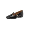Kleding schoenen vrouwen pompen dikke hakken 3,5 cm Mary Janes retro bruine zwarte slip-on beknopte volwassen elegante dame 221-2