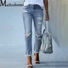 Women's Jeans Women Stretch Ripped Distressed Skinny High Waist Denim Pants Shredded Trousers Slim Jeggings Ladies Spring Autumn Wear