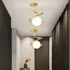 天井照明ホームバスルーム用のモダンなLEDランプ通路ポーチ屋内ガラスボール備品北欧風のクロークライト