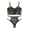 Gloednieuwe beha's stelt sexy porno lingerie set voor vrouwen kanten mesh doorzichtige bloemen borduurwerk ondergoed dames open bh-porno-kostuums erotisch 2024